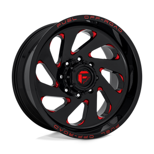 Fuel Offroad D638 VORTEX Gloss Black Red Tinted Clear 20x12 -44 5x127mm 78.1mm - WheelWiz