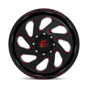 Fuel Offroad D638 VORTEX Gloss Black Red Tinted Clear 20x10 -18 5x139.7mm 87.1mm - WheelWiz