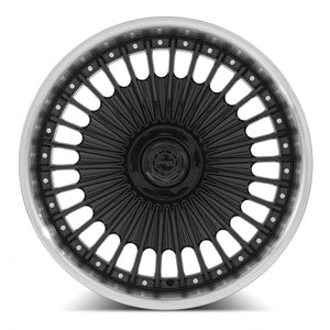 MRR VP4 Black Machined Lip 22x10.5 +24 5x114.3mm 73.1mm - Wheelwiz