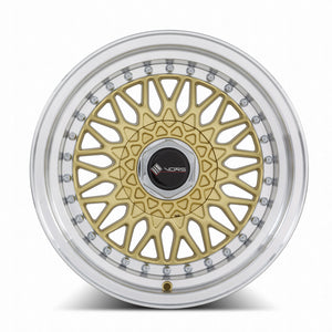 Vors VR3 Gold Machined Lip 15x8 +20 4x98mm 73.1mm - Wheelwiz