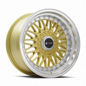 Vors VR3 Gold Machined Lip 16x8 +20 4x100|4x114.3mm 73.1mm - Wheelwiz