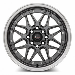 Vors VR7 Gun Metal Machine Lip 15x7 +35 4x108mm 73.1mm - Wheelwiz