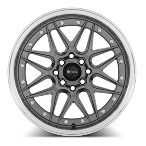 Vors VR7 Gun Metal Machine Lip 16x7 +38 4x108mm 73.1mm - Wheelwiz
