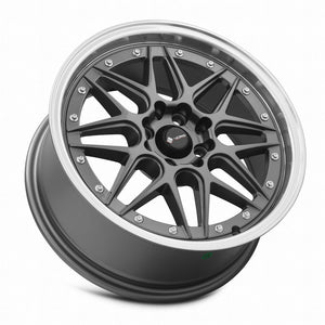 Vors VR7 Gun Metal Machine Lip 16x7 +38 4x108mm 73.1mm - Wheelwiz