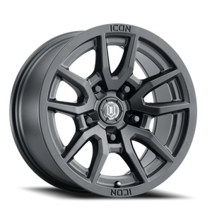 Icon Alloys Vector 5 Satin Black 17x8.5 -6 5x127mm 71.5mm