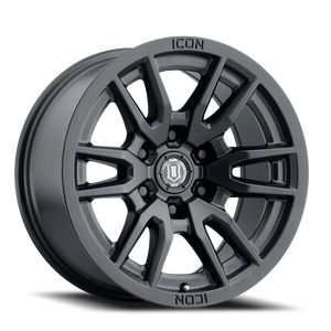 Icon Alloys Vector 6 Satin Black 17x8.5 +6 6x135mm 87mm