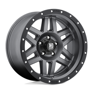 XD Series XD128 MACHETE Matte Gray Black Ring 17x9 +18 6x139.7mm 106.1mm - WheelWiz