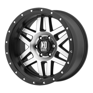 XD Series XD128 MACHETE Machined Face Black Ring 18x9 -12 8x165.1mm 125.1mm - WheelWiz