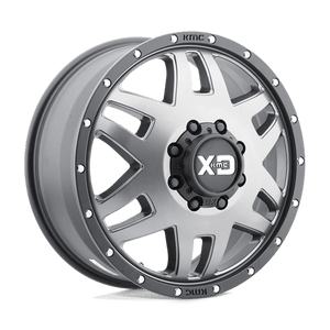 XD Series XD130 MACHETE DUALLY Matte Gray W/ Black Ring 17x6.5 -140 8x165.1mm 125.1mm - Wheelwiz