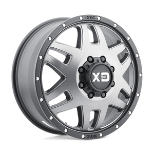 XD Series XD130 MACHETE DUALLY Matte Gray Black Ring 20x7.5 +142 8x170mm 125.1mm - WheelWiz