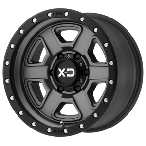 XD Series XD133 FUSION OFF-ROAD Satin Gray With Satin Black Lip 17x8 +25 6x114.3mm 72.6mm - WheelWiz