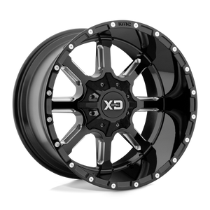 XD Series XD838 MAMMOTH Gloss Black Milled 22x10 -18 8x170mm 125.1mm - WheelWiz