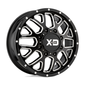 XD Series XD843 GRENADE DUALLY Gloss Black Milled - Front 20x8.25 +127 8x165.1mm 125.1mm - WheelWiz