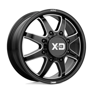 XD Series XD845 PIKE DUALLY Gloss Black Milled - Front 22x8.25 +105 8x200mm 142mm - WheelWiz