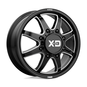 XD Series XD845 PIKE DUALLY Gloss Black Milled - Front 22x8.25 +105 8x200mm 142mm - WheelWiz