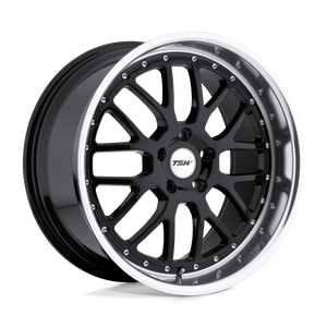 TSW VALENCIA Gloss Black W/ Mirror Cut Lip 17x8 +32 5x120mm 76.1mm - WheelWiz