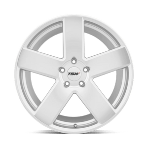 TSW BRISTOL Silver W/ Mirror Cut Face 22x10.5 +44 5x112mm 66.6mm - Wheelwiz