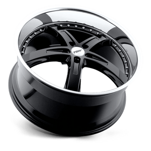 TSW JARAMA Gloss Black W/ Mirror Cut Lip 17x8 +40 5x114.3mm 76.1mm - Wheelwiz