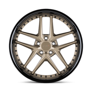 TSW PREMIO Matte Bronze W/ Gloss Black Lip 19x8.5 +20 5x114.3mm 76.1mm - WheelWiz