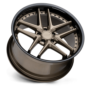 TSW PREMIO Matte Bronze W/ Gloss Black Lip 19x9.5 +20 5x120mm 76.1mm - WheelWiz