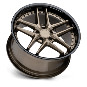 TSW PREMIO Matte Bronze W/ Gloss Black Lip 20x10 +25 5x120mm 76.1mm - Wheelwiz