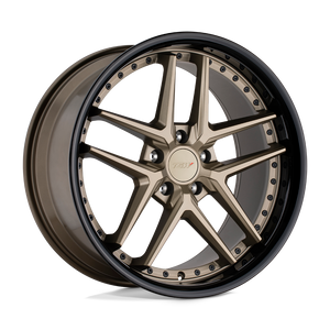 TSW PREMIO Matte Bronze W/ Gloss Black Lip 19x8.5 +20 5x114.3mm 76.1mm - WheelWiz