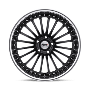 TSW SILVERSTONE Gloss Black W/ Mirror Cut Lip 22x9 +40 5x114.3mm 76.1mm - WheelWiz