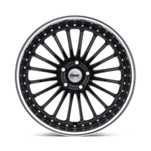 TSW SILVERSTONE Gloss Black W/ Mirror Cut Lip 17x8 +20 5x120mm 76.1mm - Wheelwiz