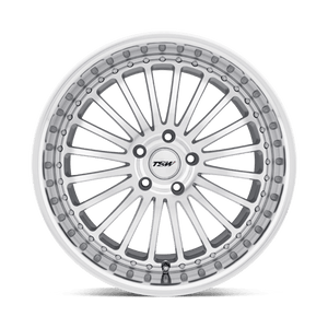 TSW SILVERSTONE Silver Mirror Cut Face & Lip 18x8 +20 5x120mm 76.1mm - Wheelwiz