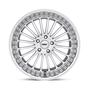 TSW SILVERSTONE Silver W/ Mirror Cut Face & Lip 19x8 +45 5x112mm 72.1mm - WheelWiz
