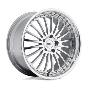 TSW SILVERSTONE Silver W/ Mirror Cut Face & Lip 18x9.5 +40 5x114.3mm 76.1mm - WheelWiz