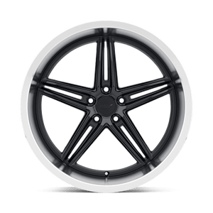 TSW VARIANTE Gloss Black W/ Machined Lip 19x8.5 +32 5x112mm 66.6mm - WheelWiz