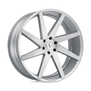 Status BRUTE Silver W/ Brushed Machined Face 24x9.5 +30 5x120mm 76.1mm - WheelWiz