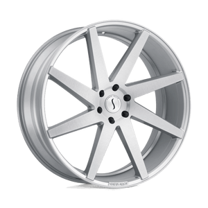 Status BRUTE Silver W/ Brushed Machined Fc 22x9.5 +30 6x114.3mm 66.1mm - Wheelwiz