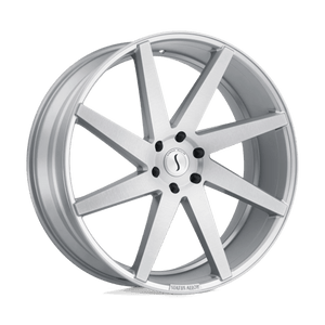 Status BRUTE Silver W/ Brushed Machined Face 24x9.5 +30 5x120mm 76.1mm - WheelWiz
