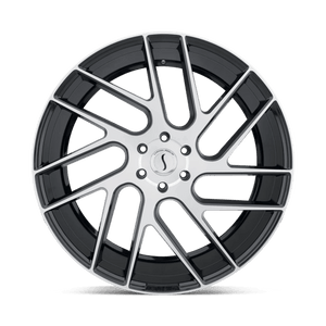 Status JUGGERNAUT Gloss Black W/ Machined Face 22x9.5 +30 5x114.3mm 76.1mm - WheelWiz