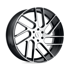 Status JUGGERNAUT Gloss Black W/ Machined Face 22x9.5 +30 5x114.3mm 76.1mm - WheelWiz