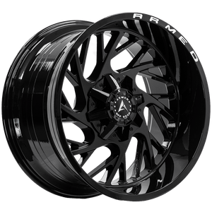 Armed Wheels Carnage Gloss Black + Armed Milling 22x12 -44 6x135mm 108.1mm