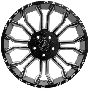 Armed Wheels Havoc Gloss Black Milled 22x12 -44 5x127mm 78.1mm