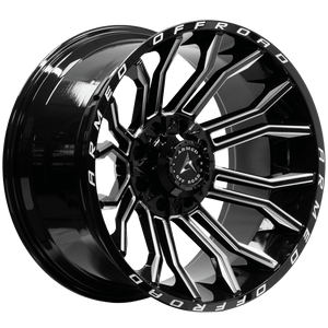 Armed Wheels Havoc Gloss Black Milled 22x12 -44 8x165.1mm 125.1mm
