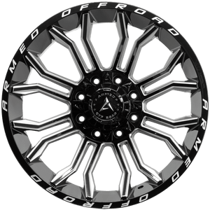 Armed Wheels Havoc Gloss Black Milled 22x12 -44 8x165.1mm 125.1mm