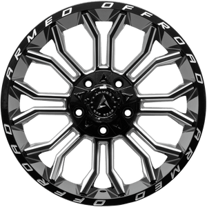 Armed Wheels Havoc Gloss Black Milled 20x10 -18 5x139.7mm 110.1mm