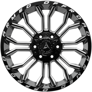 Armed Wheels Havoc Gloss Black Milled 20x10 0 6x135mm 108.1mm