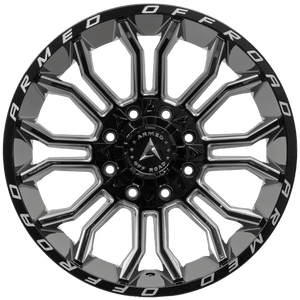 Armed Wheels Havoc Gloss Black Milled 20x12 -44 8x165.1mm 125.1mm