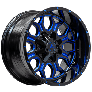 Armed Wheels Infantry Gloss Black Blue Milled 20x12 -44 8x165.1mm 125.1mm