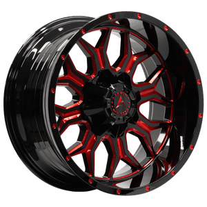 Armed Wheels Infantry Gloss Black Red Milled 20x10 -18 8x165.1mm 125.1mm