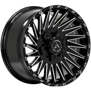 Armed Wheels Militia Gloss Black Milled 17x9 +12 5x139.7mm 110.1mm