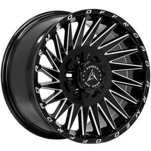 Armed Wheels Militia Gloss Black Milled 17x9 +12 6x135mm 108.1mm