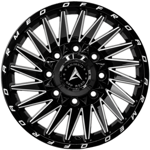 Armed Wheels Militia Gloss Black Milled 17x9 +12 8x165.1mm 125.1mm