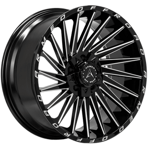 Armed Wheels Militia Gloss Black Milled 20x9 +12 5x127mm 78.1mm